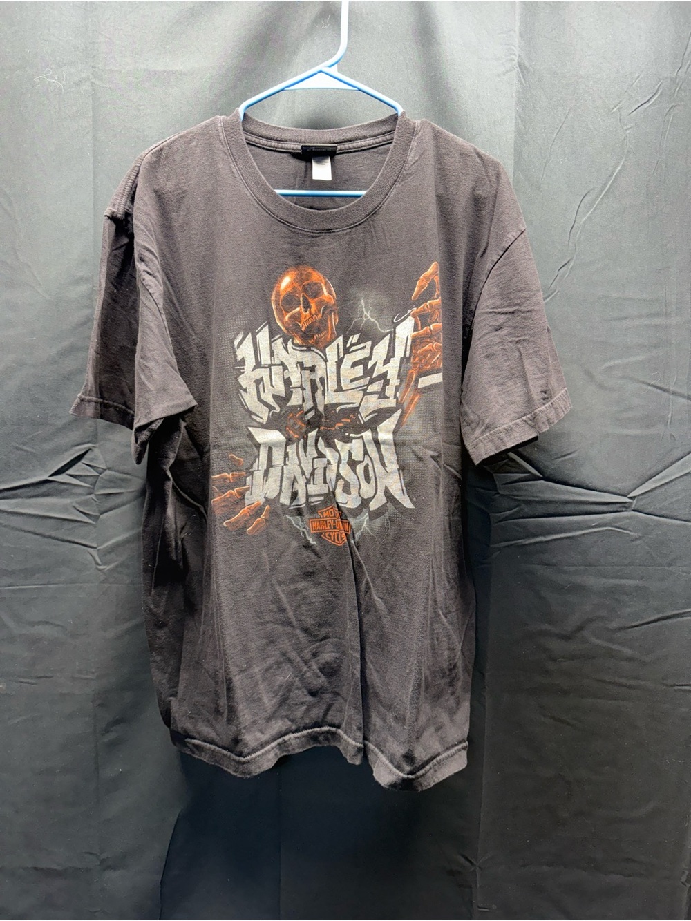 Harley-Davidson Black Graphic Skull Short Sleeve Tee Sz XL (14am)